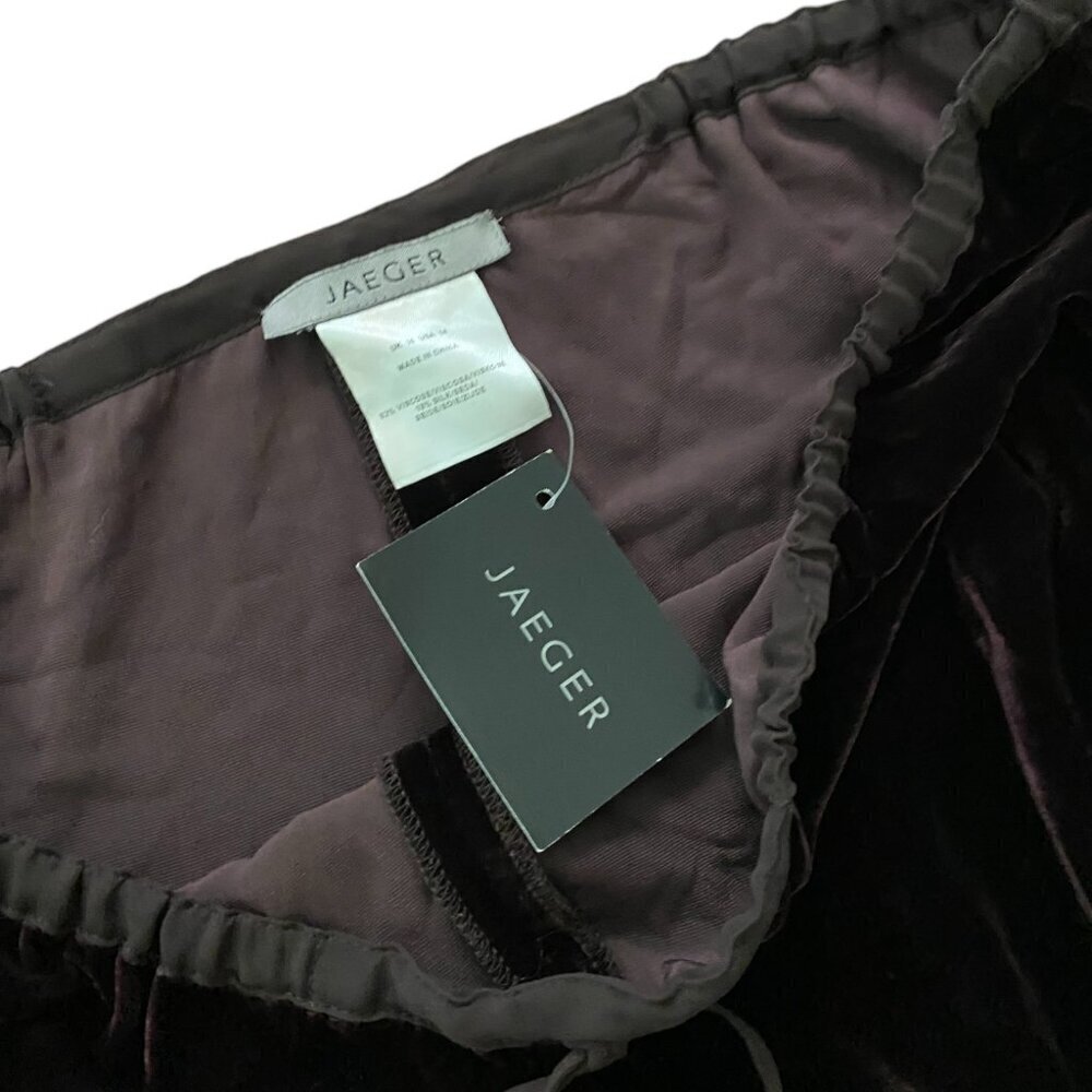 Vintage Jaeger Velvet Snap Front Shirt & Trousers Dark Brown Quiet Luxury Silk - Picture 10 of 11